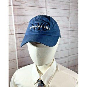 NYC Logo Baseball By Elidan Cap Blue black white embroidery Adjustable Strap Hat